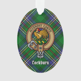 Ornamento Clan Cockburn Crest sobre Tartan