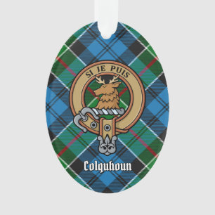 Ornamento Clan Colquhoun Crest sobre Tartan