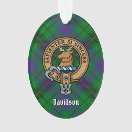 Ornamento Clan Davidson Crest sobre Tartan