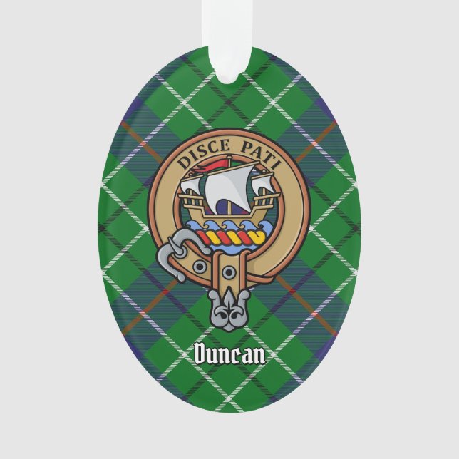 Ornamento Clan Duncan Crest over Tartan (Frente)