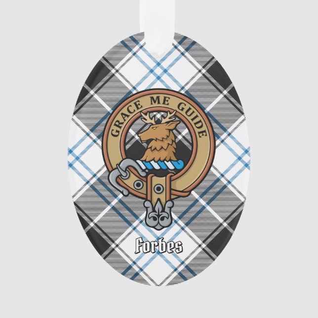 Ornamento Clan Forbes Crest sobre o vestido Tartan (Frente)