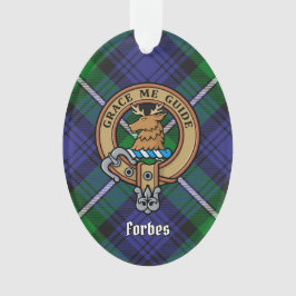 Ornamento Clan Forbes Crest sobre Tartan