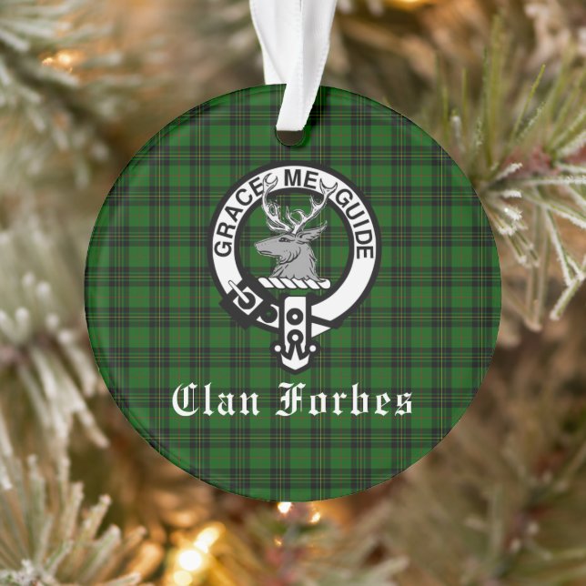 Ornamento Clan Forbes Tartan e Crachá Crest  (Árvore)