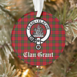 Ornamento Clan Grant Crest Crachá e Tartan personalizável