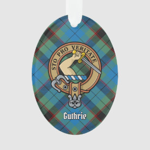 Ornamento Clan Guthrie Crest sobre Tartan