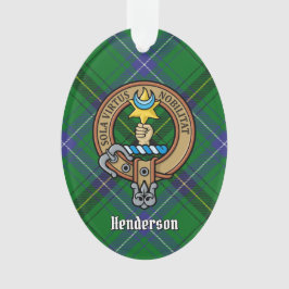 Ornamento Clan Henderson Crest sobre Tartan