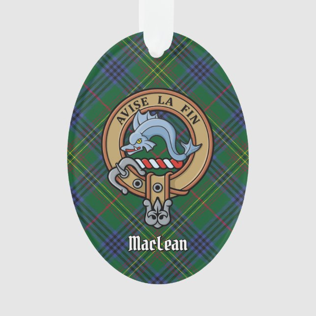 Ornamento Clan Kennedy Crest sobre Tartan (Frente)