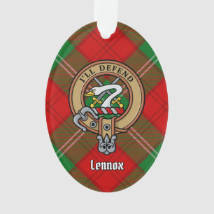Ornamento Clan Lennox Crest sobre Tartan