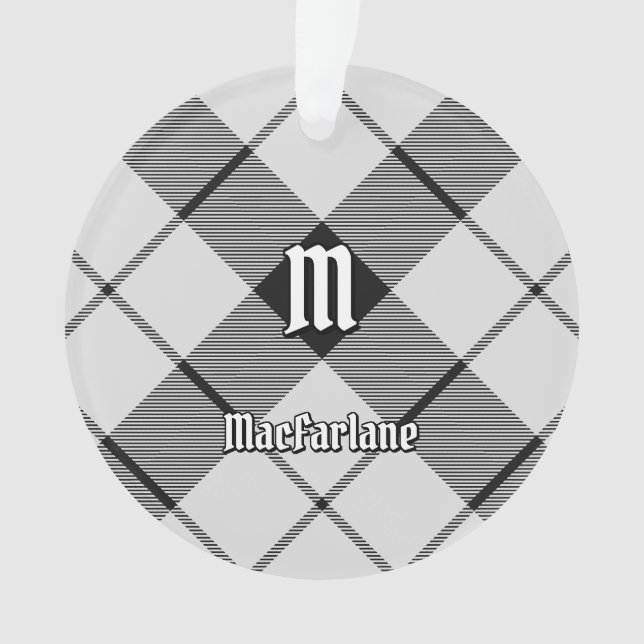 Ornamento Clan MacFarlane Black and White Tartan (Frente)