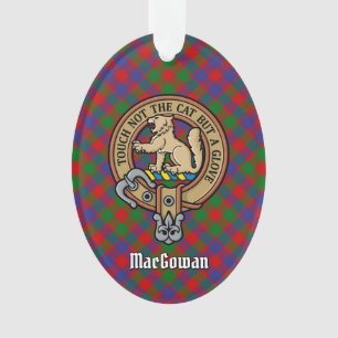 Ornamento Clan MacGowan Crest sobre Tartan