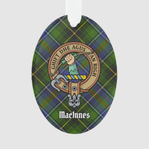 Ornamento Clan MacInnes Crest sobre Tartan