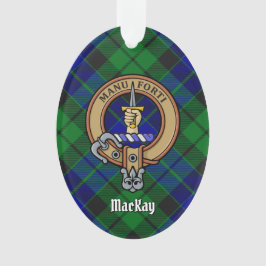 Ornamento Clan MacKay Crest sobre Tartan