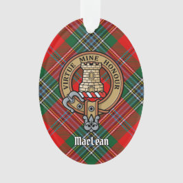 Ornamento Clan MacLean Crest sobre Tartan