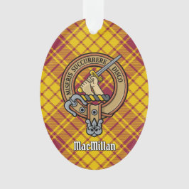 Ornamento Clan MacMillan Crest over Dress Tartan