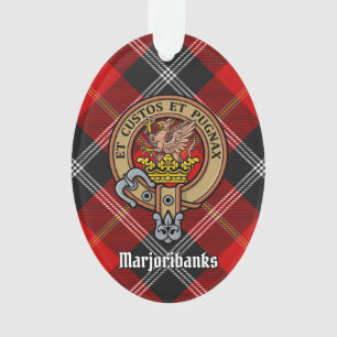 Ornamento Clan Marjoribanks Crest sobre Tartan