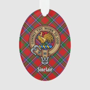 Ornamento Clan Sinclair Crest sobre Tartan