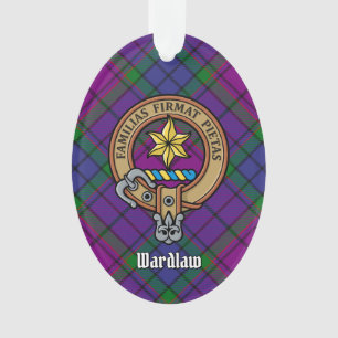 Ornamento Clan Wardlaw Crest sobre Tartan