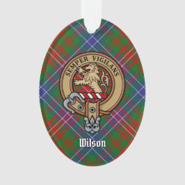 Ornamento Clan Wilson Crest sobre Tartan Moderno