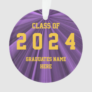 Ornamento Classe de 2024 Ornament roxo e Dourado por Janz