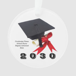 Ornamento Classe do dia de graduação de 2030 por Janz