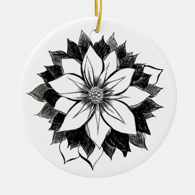 Ornamento CLÁSSICO da POINSÉTIA (Frente)