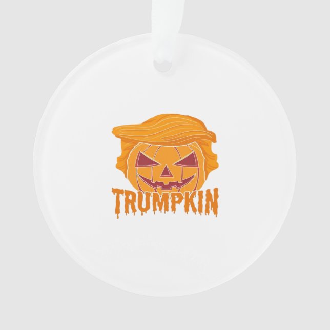 Ornamento Clássico de Trumpkin - Estilo Presidente de Abóbor (Frente)