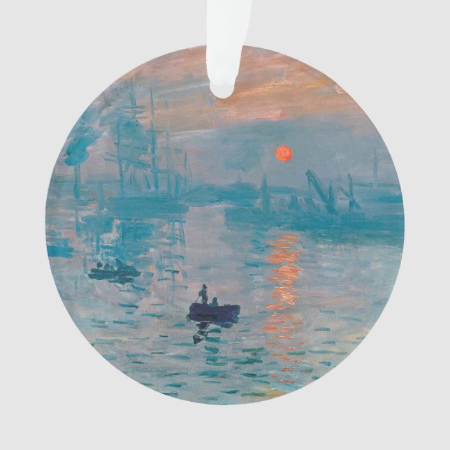 Ornamento Claude Monet Impressão Nascer do Sol Francês (Frente)