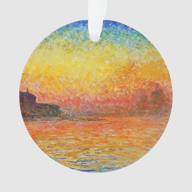 Ornamento Claude Monet Sunset Em Veneza Impressionista Arte (Frente)