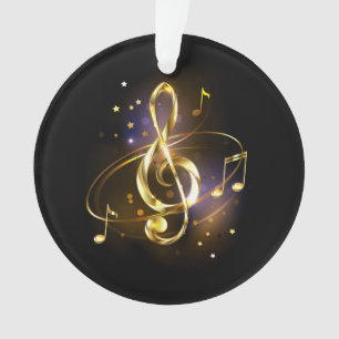 Ornamento Clave de Sol Musical de Ouro