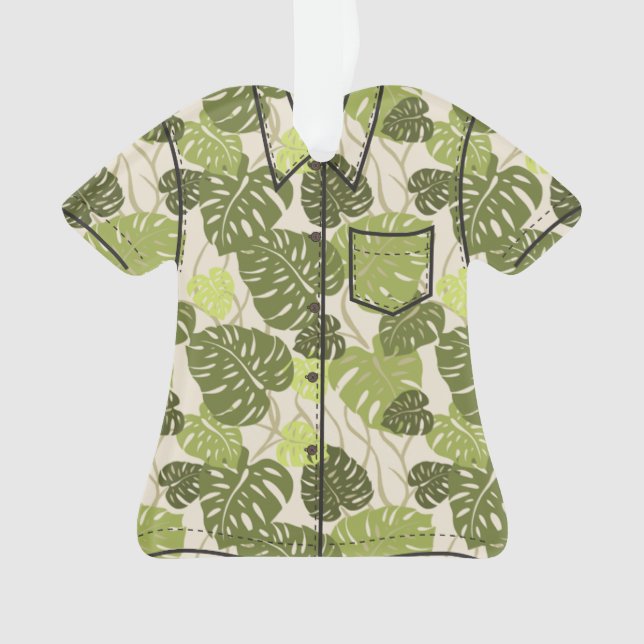 Ornamento Cliff Hanger Havaiana Monstera Leaf Aloha Shirt (Frente)