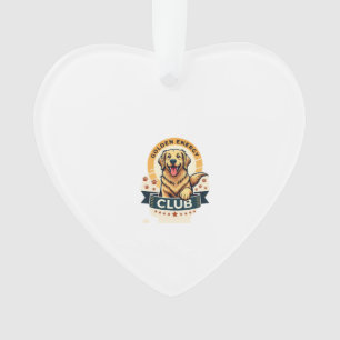 Ornamento Clube de Energia Dourada Golden Retriever Vintage