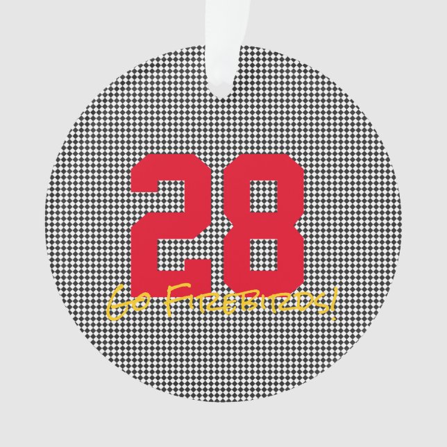 Ornamento Clube de Ventiladores de Foto do Jogador de Número (Frente)