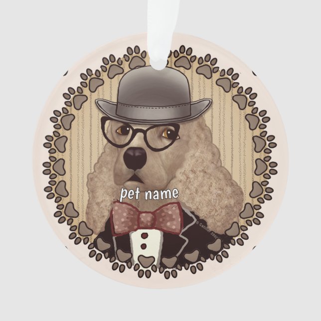 Ornamento Cocker Spaniel usando óculos (Frente)