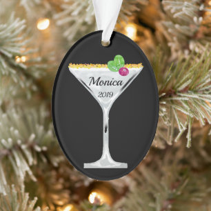 Ornamento Cocktail de Natal Branco Personalizado