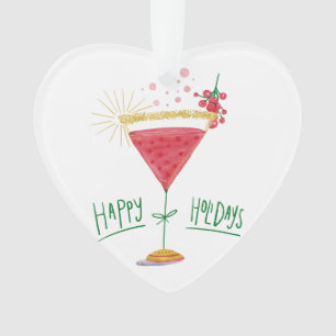 Ornamento cocktail de natal feliz