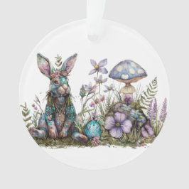 Ornamento Coelho Místico com Cogumelos