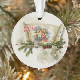 Ornamento Colagem adorável da natividade personalizada para