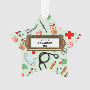 Ornamento Coleção Personalizada de Férias para Médicos