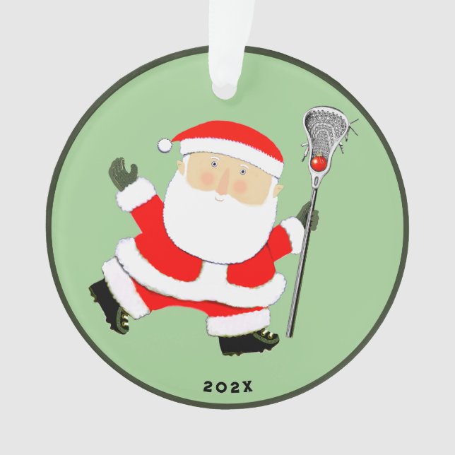 Ornamento Colecionável de Natal de Lacrosse (Frente)