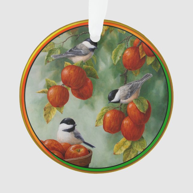 Ornamento Colheita de Maçãs de Aves (Frente)
