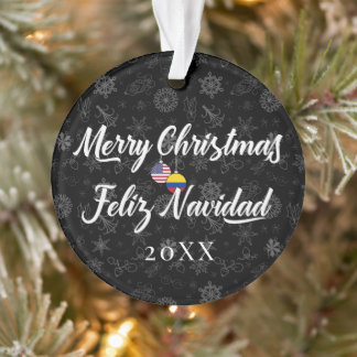 Ornamento Colombian American With Custom Year Bilingual