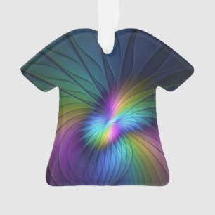 Ornamento Colorido com arte abstrata moderna azul do Fractal