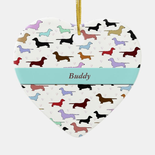 Ornamento colorido do Dachshund (Frente)