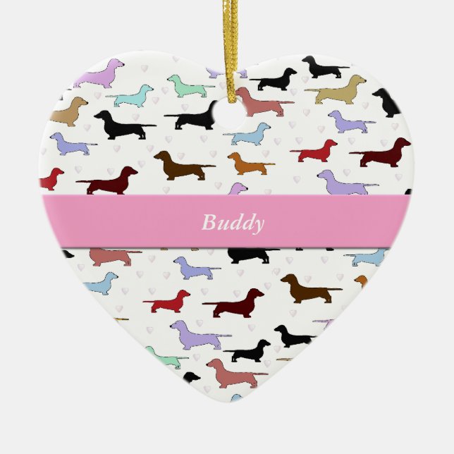 Ornamento colorido do Dachshund (Frente)