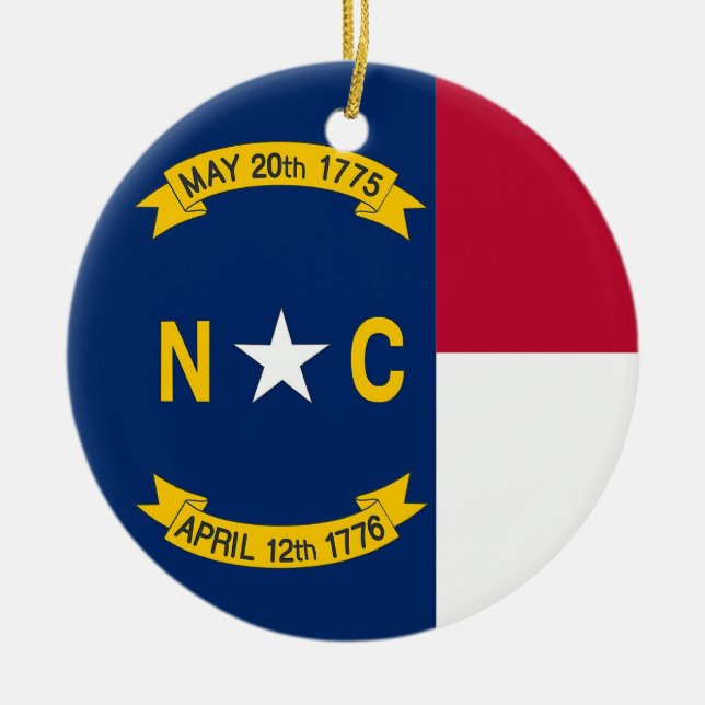 Ornamento com bandeira da Carolina do Norte (Frente)