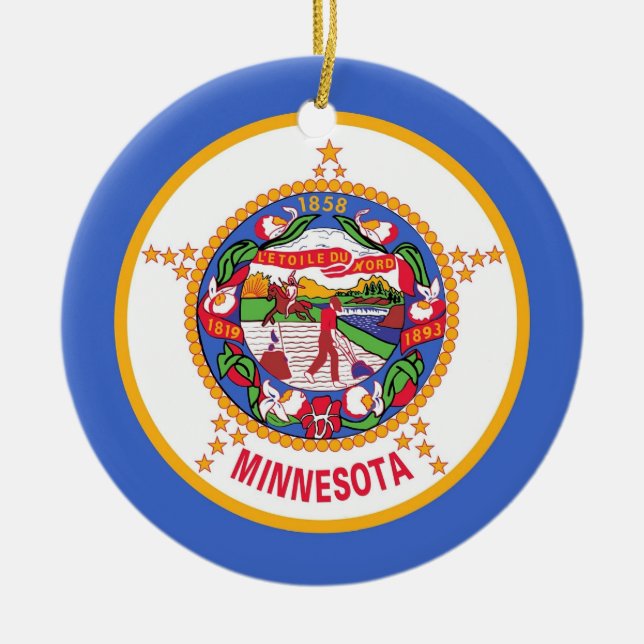 Ornamento com bandeira de Minnesota (Frente)