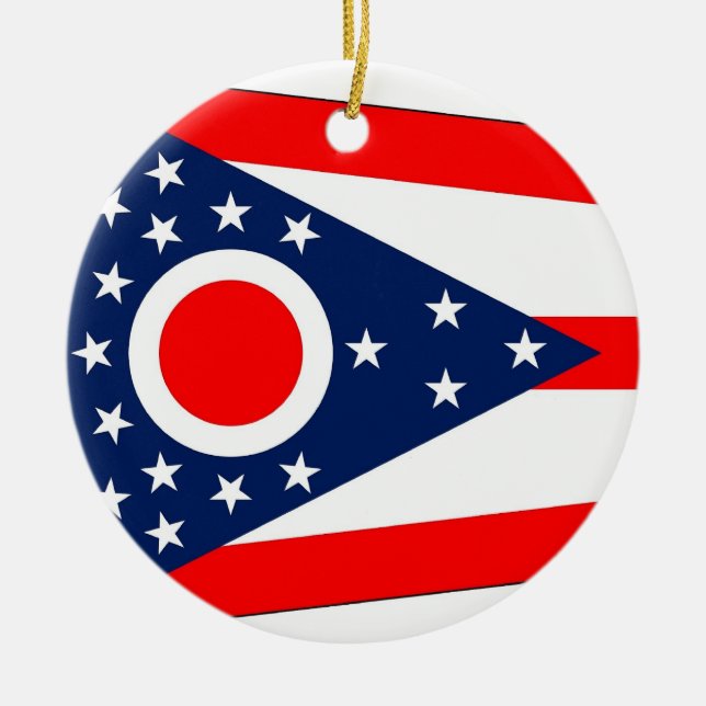Ornamento com bandeira de Ohio (Frente)