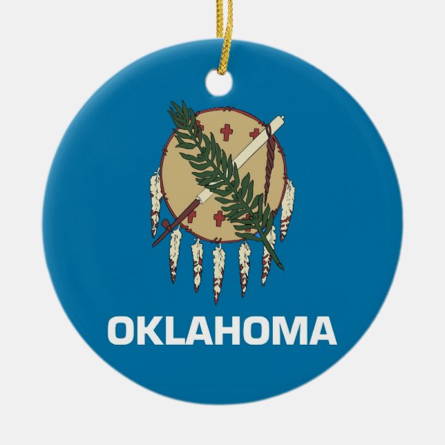 Ornamento com bandeira de Oklahoma (Frente)