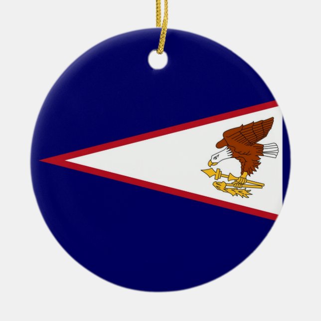 Ornamento com bandeira de Samoa Americana (Frente)