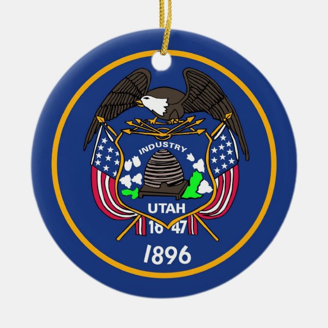 Ornamento com bandeira de Utah (Frente)